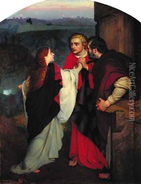 Mary Magdalene giving news of the Resurrection to the Disciples Oil Painting - Philip Hermogenes Calderon