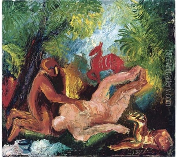 The Samaritan Oil Painting - Charles Dufresne