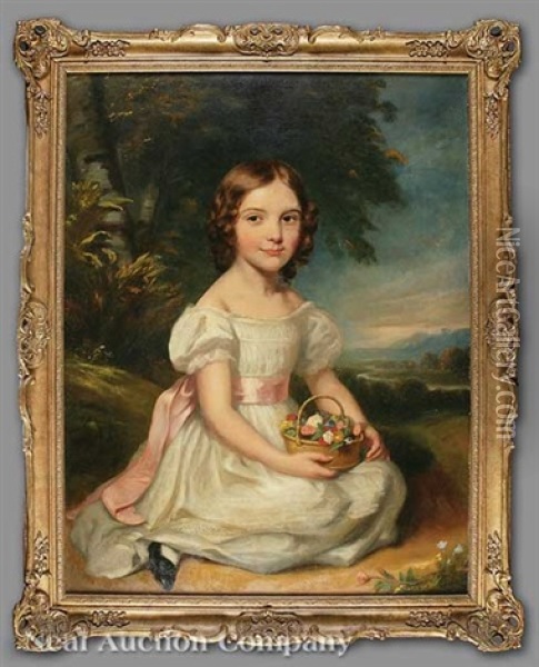 Portrait Of A Young Girl Oil Painting - James Ramsay