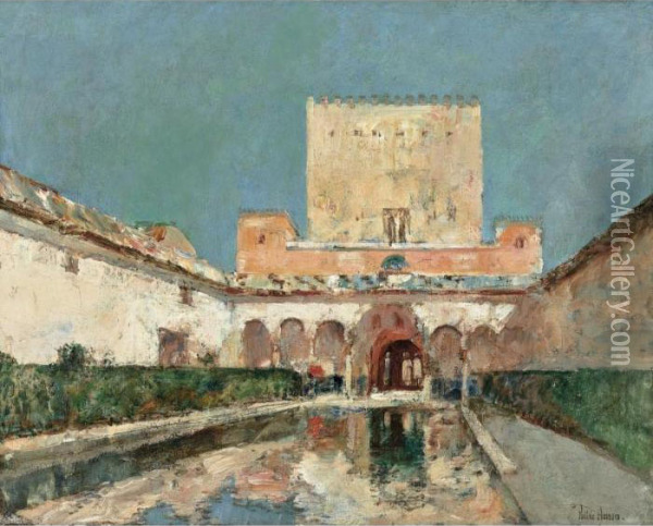 Alhambra Oil Painting - Frederick Childe Hassam