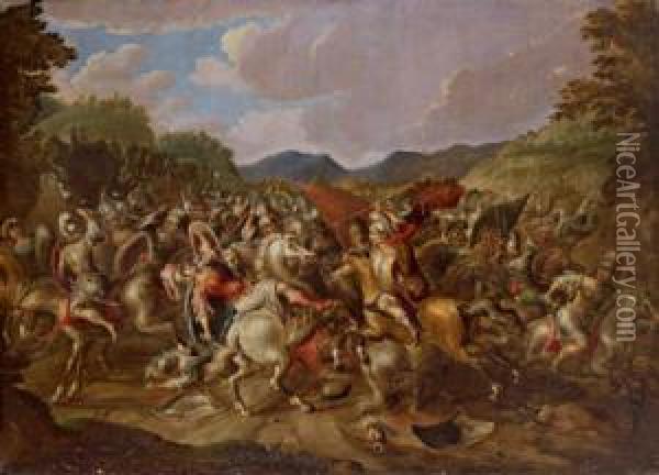 Battaglia Di Cavalieri Oil Painting - Pauwel Casteels