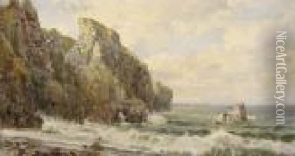 English Coast Oil Painting - William Trost Richards