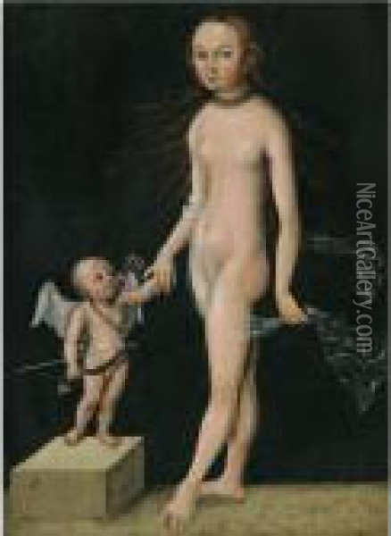 Venus And Cupid Oil Painting - Lucas The Elder Cranach
