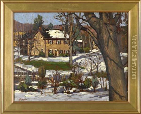 Scene Depicting A House In The Woods Oil Painting - John Kane