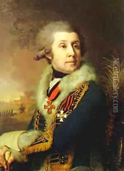 Portrait Of F A Borovsky 1799 Oil Painting - Vladimir Lukich Borovikovsky