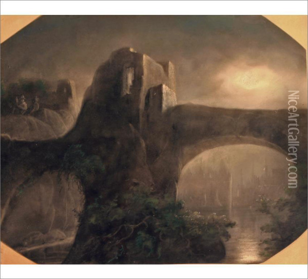 Bridge Oil Painting - Robert Wilhelm Ekman