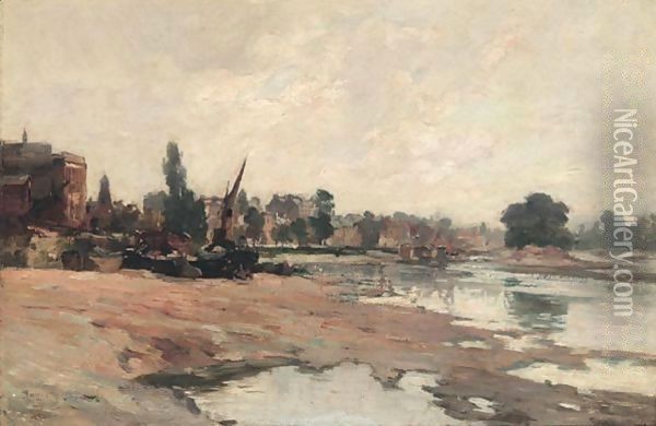 The Thames At Isleworth Oil Painting - Joseph Milner