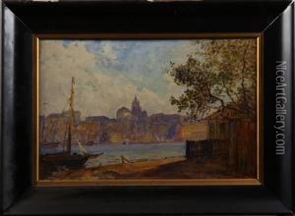 Stockholmsvy Oil Painting - Axel Peter