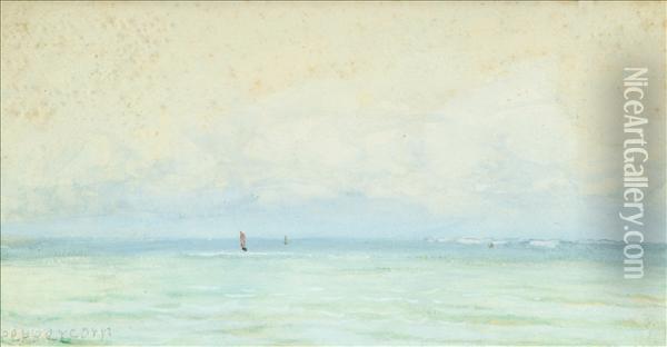 Coastal Scene Watercolour Oil Painting - Arthur Douglas Peppercorn