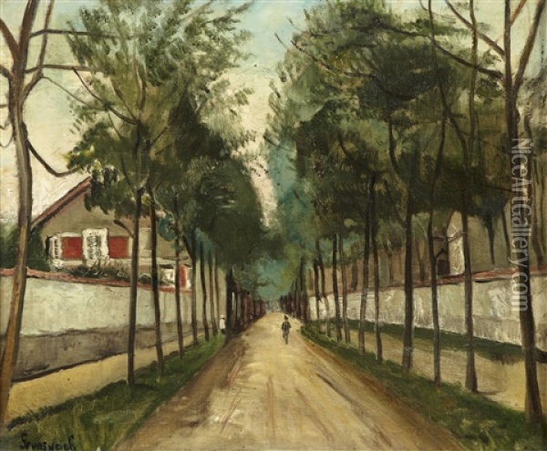 L'allee Arboree Oil Painting - Nathan Grunsweigh