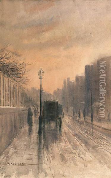 Nassau Street, Dublin Oil Painting - William Percy French