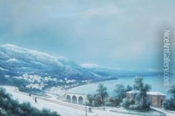 Neve In Costa Azzurra Oil Painting - B. Meuris