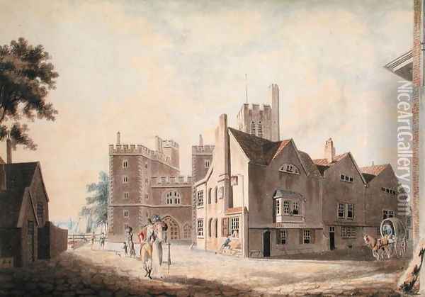 A View of the Archbishops Palace, Lambeth, 1790 Oil Painting - Joseph Mallord William Turner