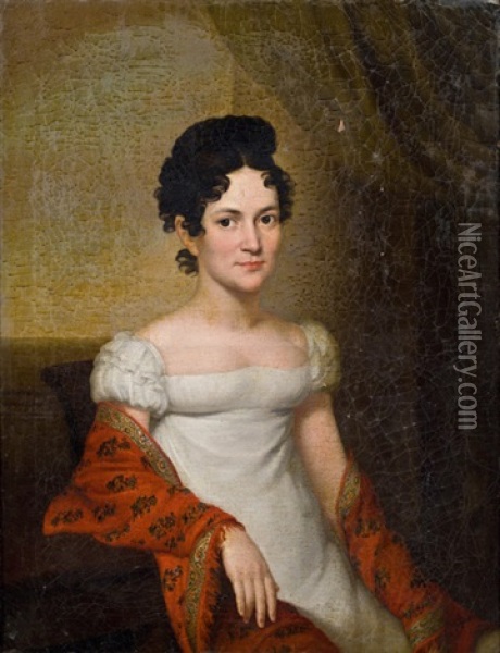 Caroline Bonaparte (?) Oil Painting - Leopold Kupelwieser