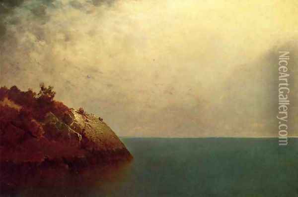 A Foggy Sky Oil Painting - John Frederick Kensett