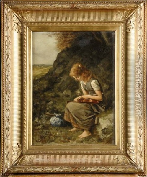 La Jeune Femme Au Violon Oil Painting - Constantin Meunier