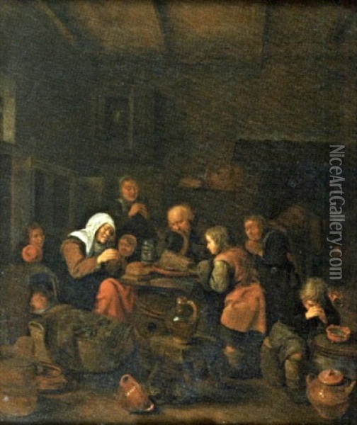 Le Benedicite Oil Painting - Nicolaes Molenaer