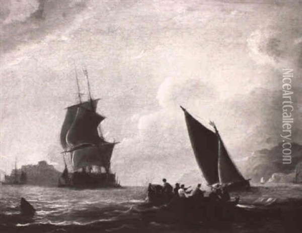 Returning To The Ship Oil Painting - John Wilson Carmichael
