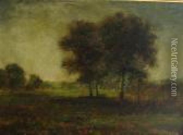 Pastoral Landscape. Signed Lower Right Geo Inness