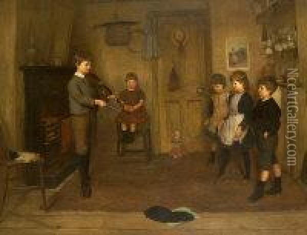 The Dancing Lesson Oil Painting - Herry Brooker