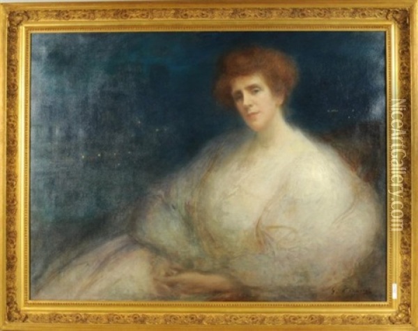 Portrait Of Alberta Macleod Leggett Oil Painting - Georges Picard