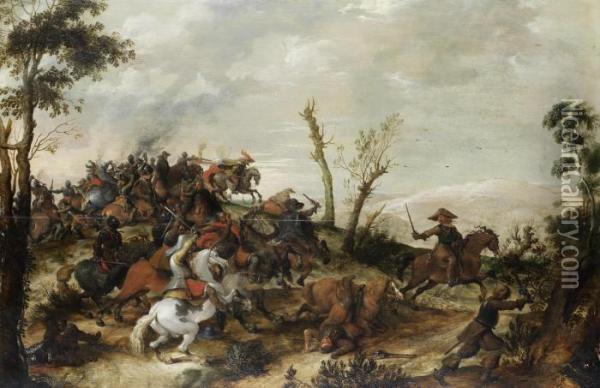 A Cavalry Skirmish Oil Painting - Pieter Snayers