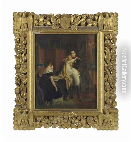 Napoleon's Farewell To The Empress Maria-louisa And The King Of Rome Oil Painting - Francois Grenier de Saint Martin