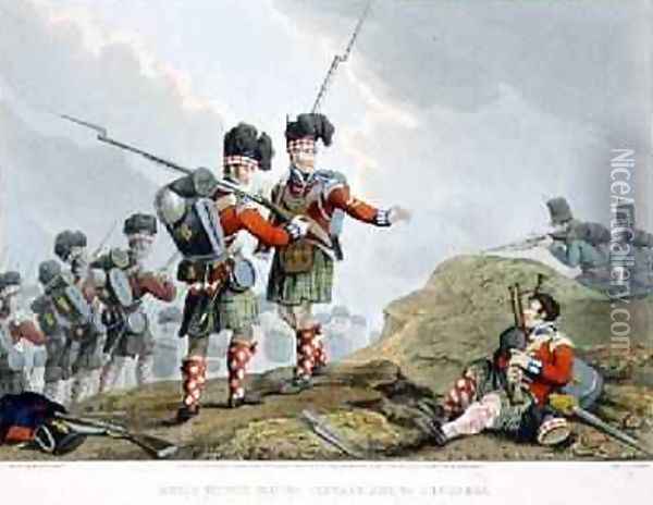 Anecdote of the Bravery of the Scotch Piper of the 11th Highland Regiment at the Battle of Vimiero Oil Painting - Manskirch, Franz Joseph