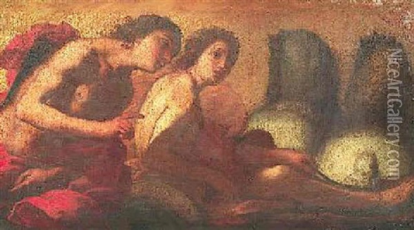 Mythologische Szene Oil Painting - Giulio Romano