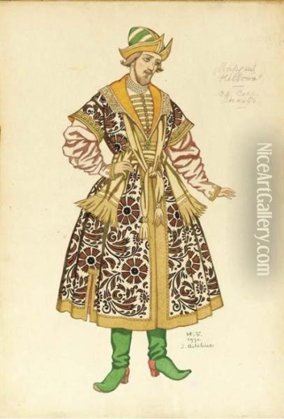 Costume Design For The Opera 'the Tsar's Bride' Oil Painting - Ivan Iakovlevich Bilibine