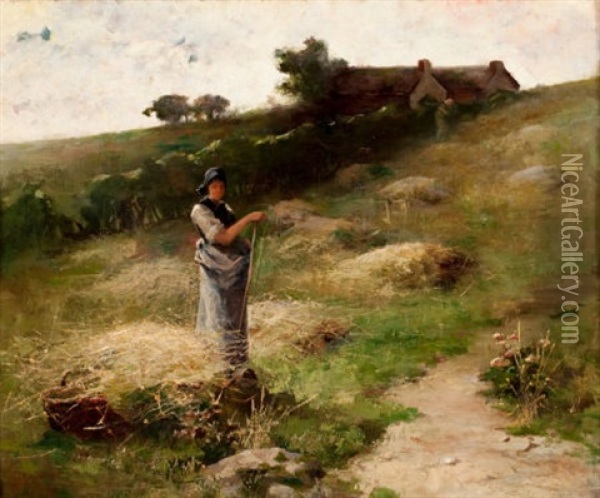 The Hay Gatherer Oil Painting - Charles John Arter