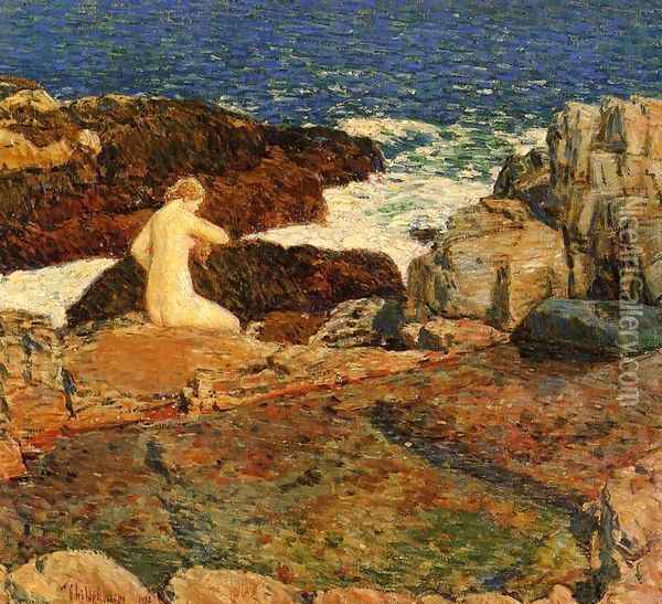 East Headland Pool Oil Painting - Frederick Childe Hassam