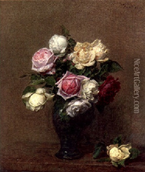 Les Roses Oil Painting - Henri Fantin-Latour