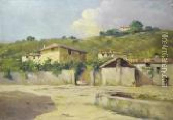 Paese Oil Painting - Silvio Poma