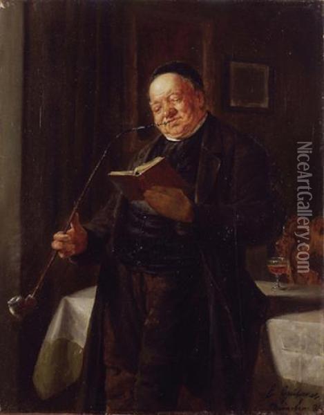 The Pipe Smoker Oil Painting - Eduard Von Grutzner