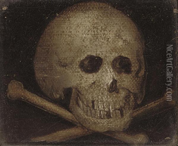 A Memento Mori With A Skull And Cross-bones Oil Painting - Philips Gijsels