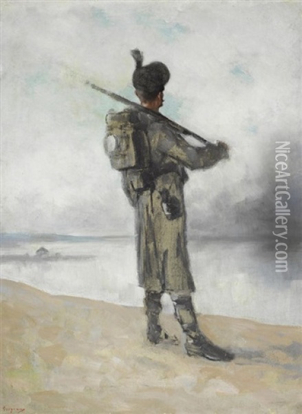 Danube Guard (santinela) Oil Painting - Nicolae Grigorescu
