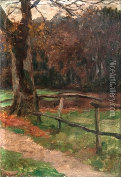 Gatter Am Herbstwald Oil Painting - Thomas Herbst