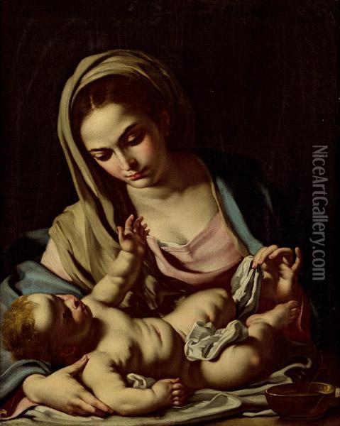 Madonna Mit Kind Oil Painting - Francesco Solimena