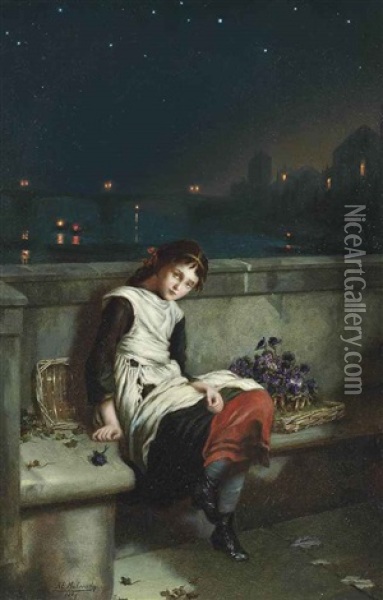 From Morn Til Night Oil Painting - Augustus Edwin Mulready