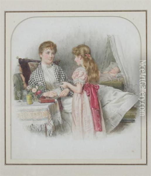 The New Arrival Oil Painting - George Goodwin Kilburne