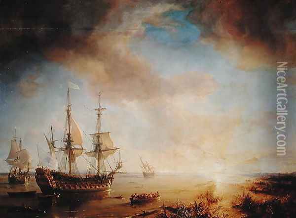 Expedition of Robert Cavelier de La Salle 1643-87 in Louisiana in 1684 Oil Painting - Theodore Gudin