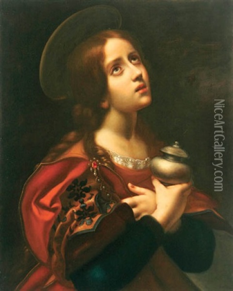 Mary Magdalene With Oil Jar Oil Painting - Carlo Dolci