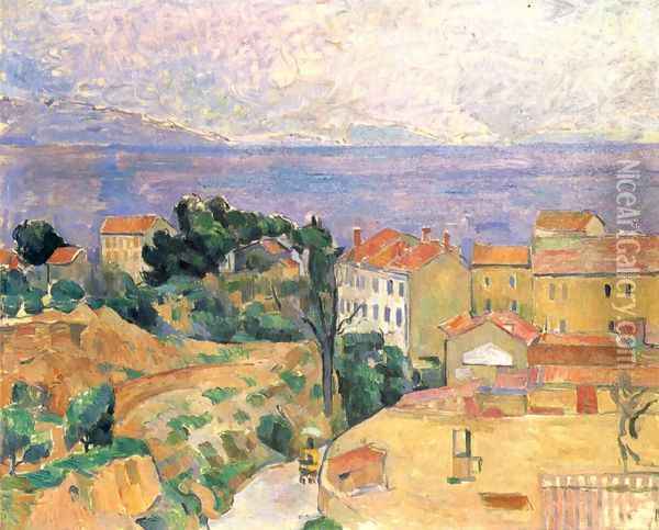 View of L'Estaque Oil Painting - Paul Cezanne