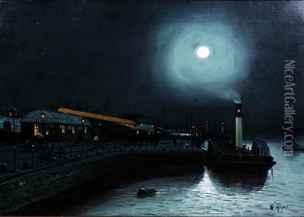 Liverpool Landing Stage Oil Painting - Walter Meegan