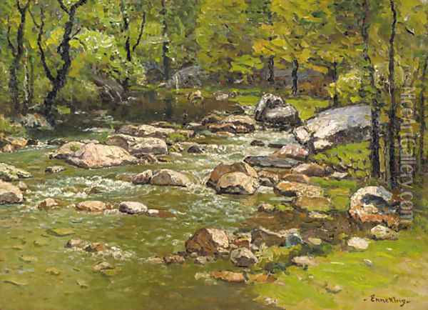 Wight Brook, Newry, Maine Oil Painting - John Joseph Enneking