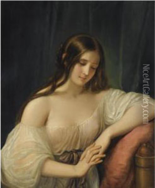Portrait Of A Lady Oil Painting - Natale Schiavoni