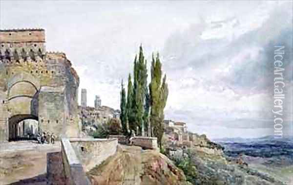 The Ruins of the Roman Theatre at San Gimignano Oil Painting - John Fulleylove