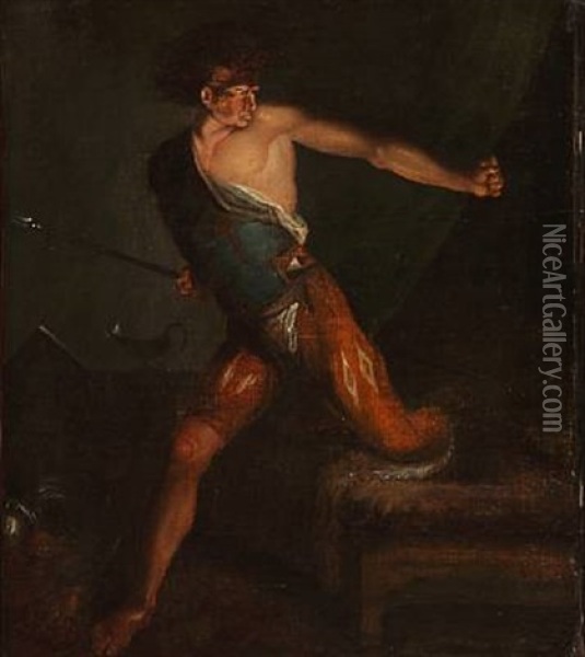 Richard Iii Awakes After A Nightmare Having Seen All The Killed People's Ghosts Oil Painting - Nicolaj-Abraham Abilgaard