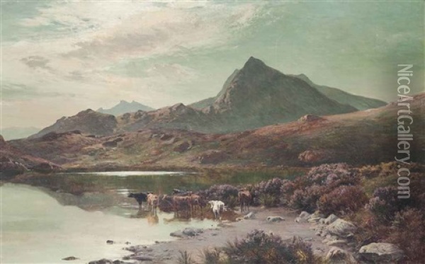 Llyn Cwm-ffynnon, North Wales Oil Painting - Sidney Richard Percy